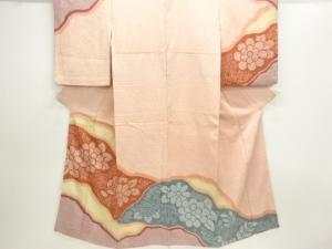 本総絞り道長取りに花模様訪問着